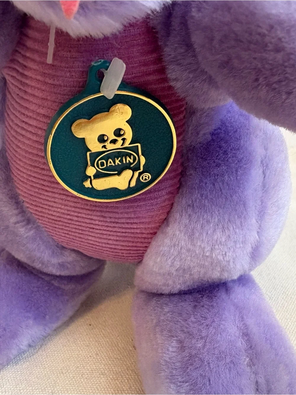 Dakin Purple Dragon Plush Stuffed Animal w/ Wings 1983 with Tag